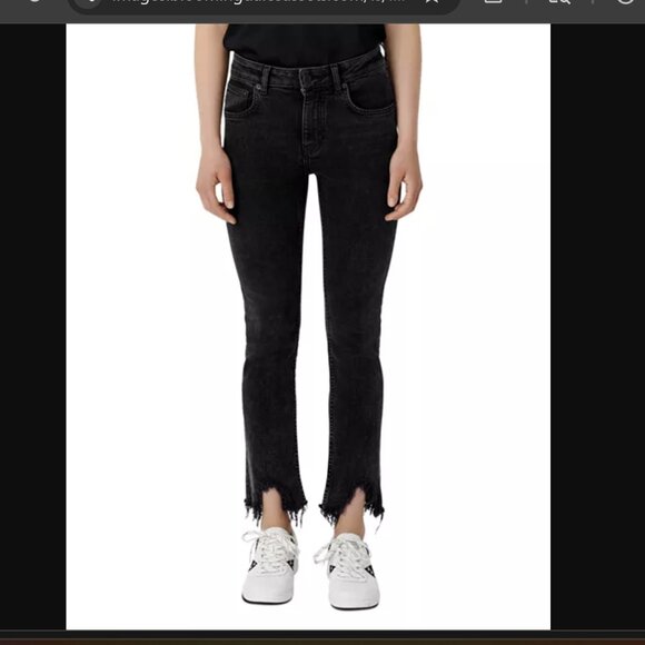 Maje Denim - -NWT- MAJE PACHAFRAN HR STRAIGHT CUT JEANS WITH RAW HEM IN ANTHRACITE SZ 38
